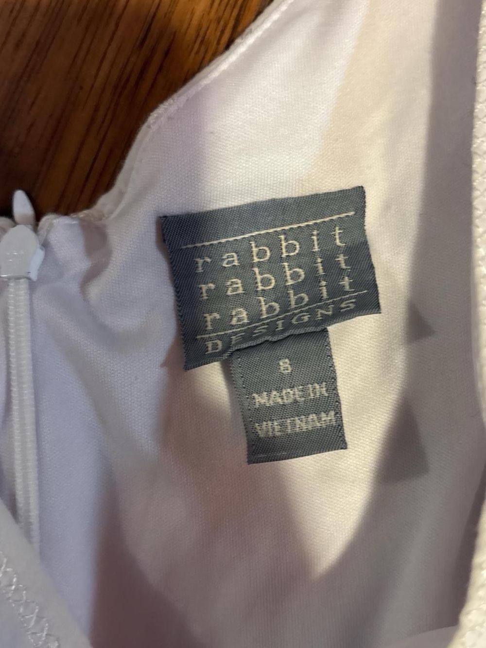 White Cotton Embroidered Midi Dress by Rabbit Rabbit Rabbit - Picture 6 of 7